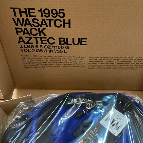 NWT The North Face Wasatch Reissue Backpack - Aztec Blue - Picture 6 of 7